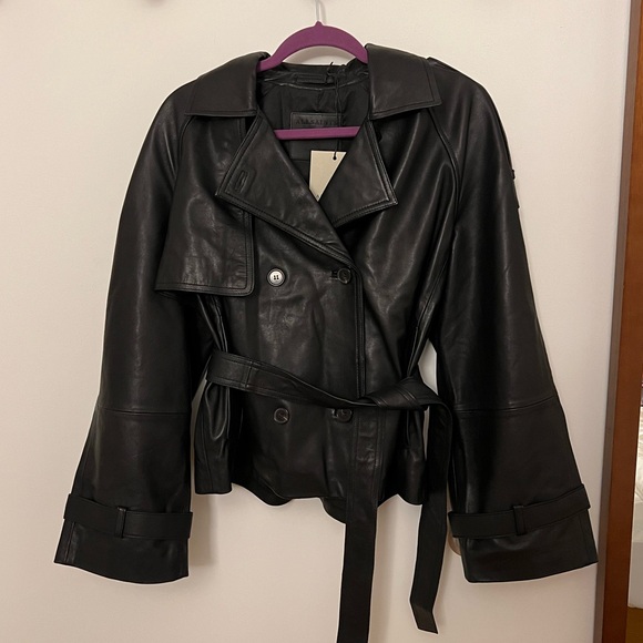 All Saints Reeds Leather Jacket - Picture 5 of 9